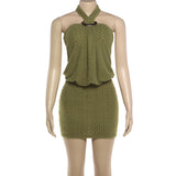 Knit Halter Halter Mini Dress