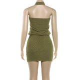Knit Halter Halter Mini Dress
