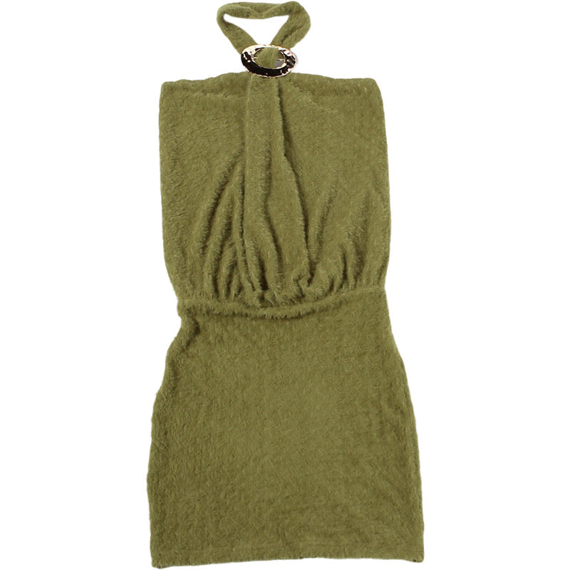 Knit Halter Halter Mini Dress