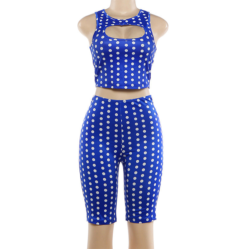 Stylish Polka Dot Two-Piece Set
