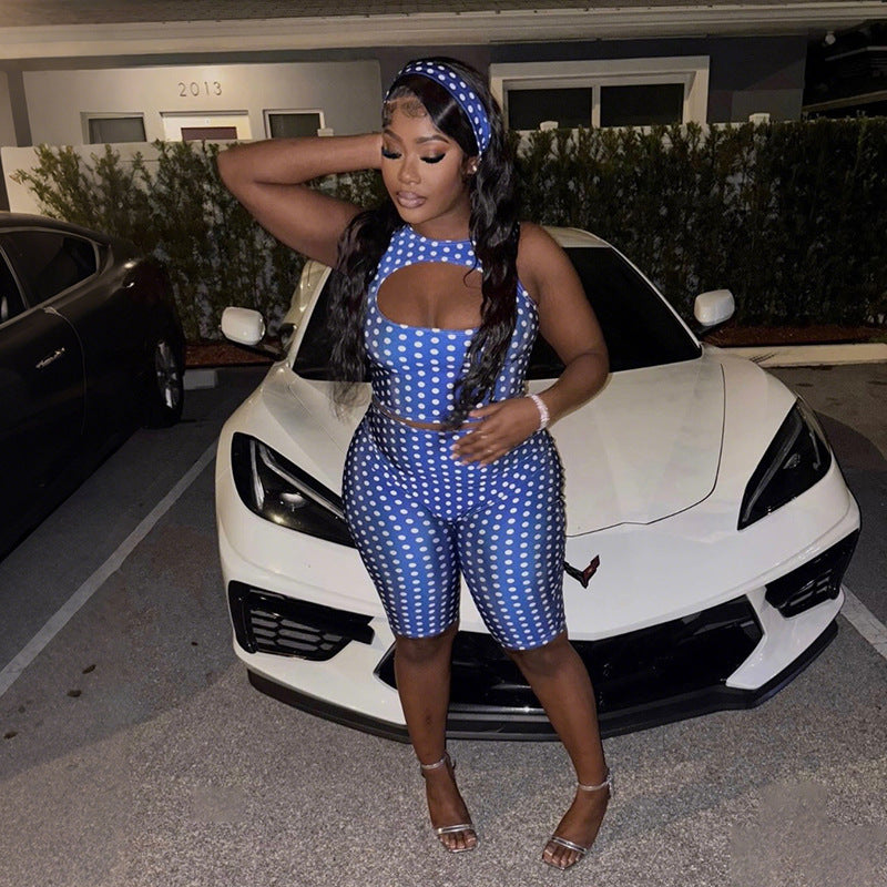 Stylish Polka Dot Two-Piece Set