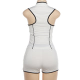 Sleeveless Zip-Up Two-Piece Set