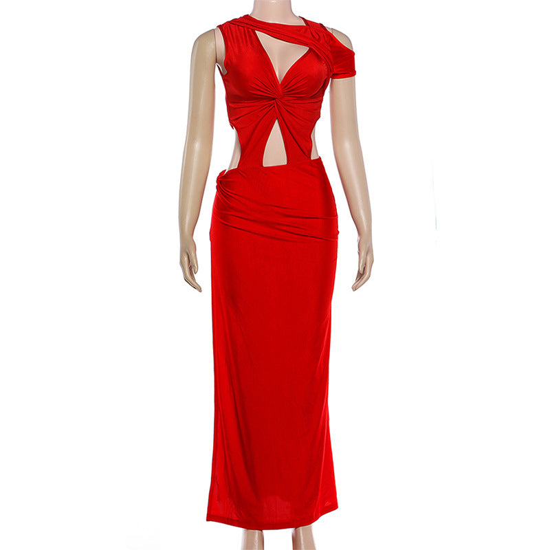Cut-Out Evening Gown with Slit