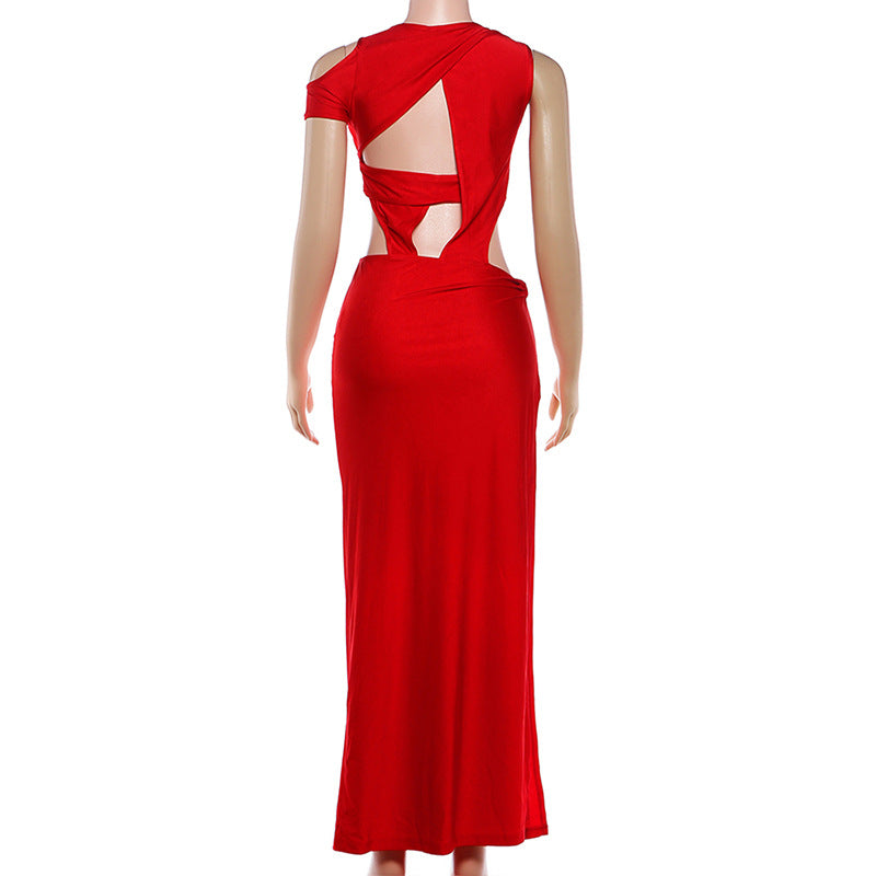 Cut-Out Evening Gown with Slit