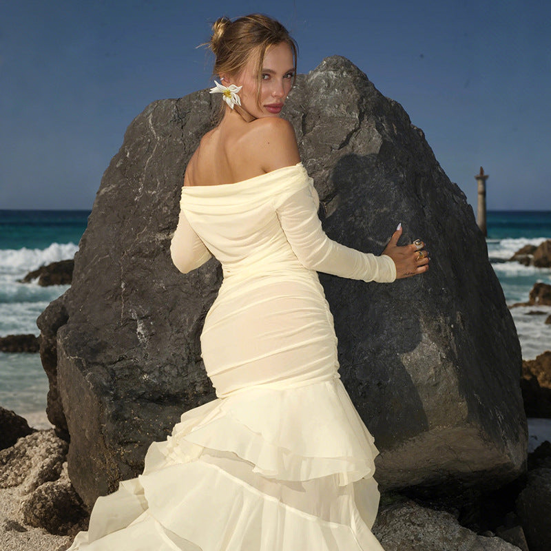 Off-Shoulder Ruffled Dress