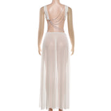 Top with Beaded Waist Skirt Set