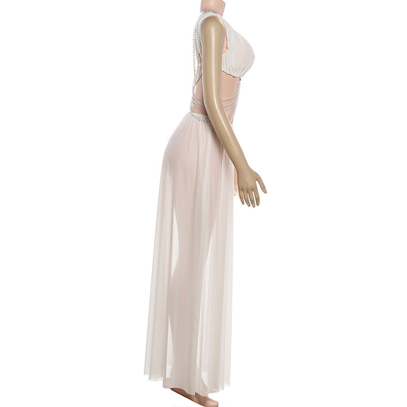 Top with Beaded Waist Skirt Set