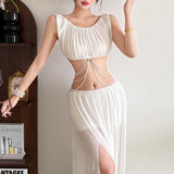 Top with Beaded Waist Skirt Set