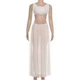 Top with Beaded Waist Skirt Set