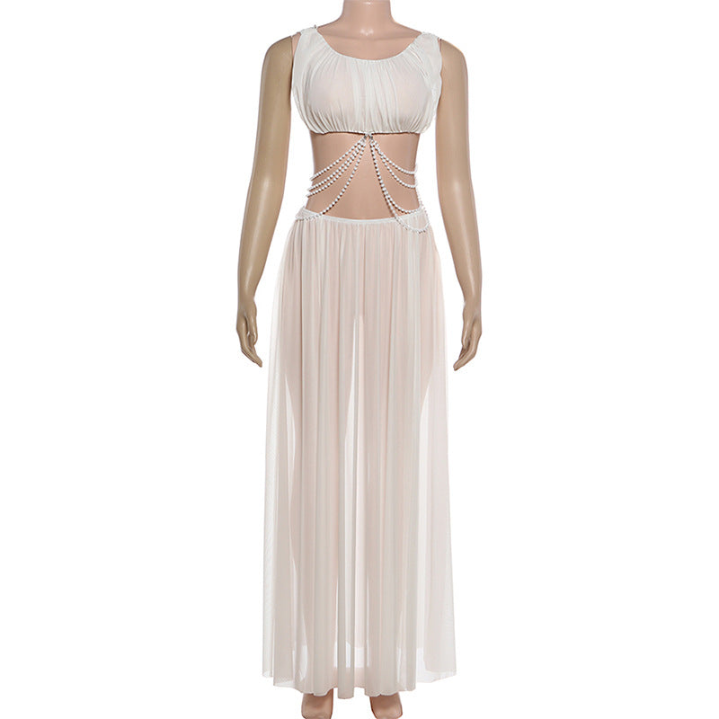 Top with Beaded Waist Skirt Set
