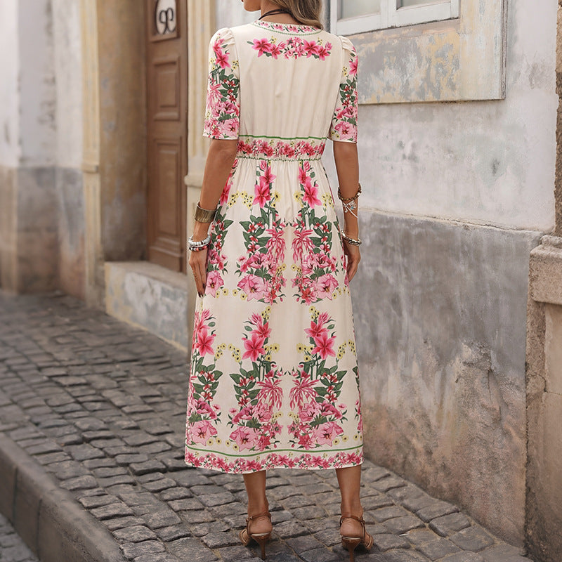 Floral V-Neck Maxi Dress