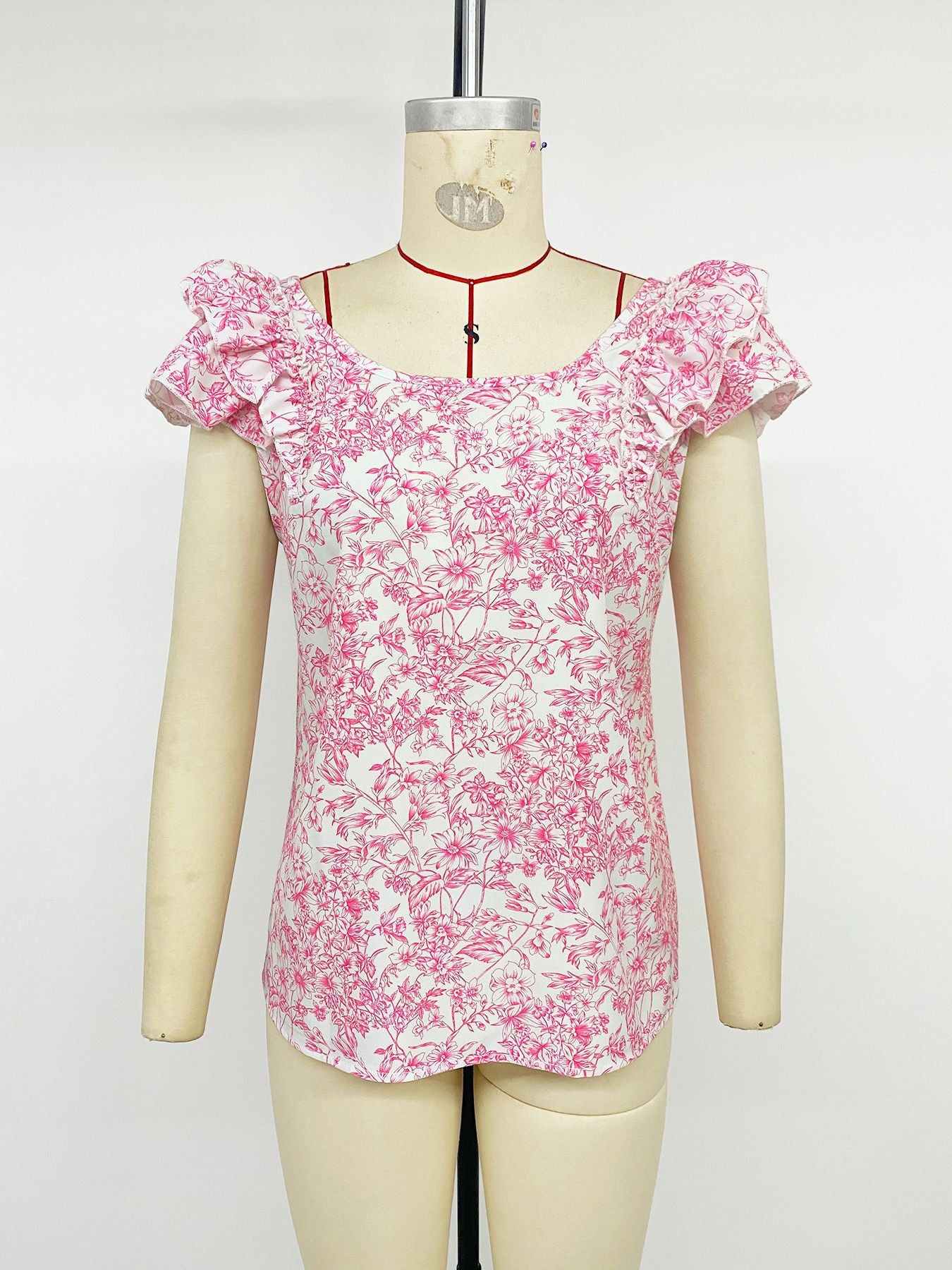 Floral Ruffled Sleeves Top