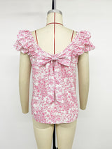 Floral Ruffled Sleeves Top
