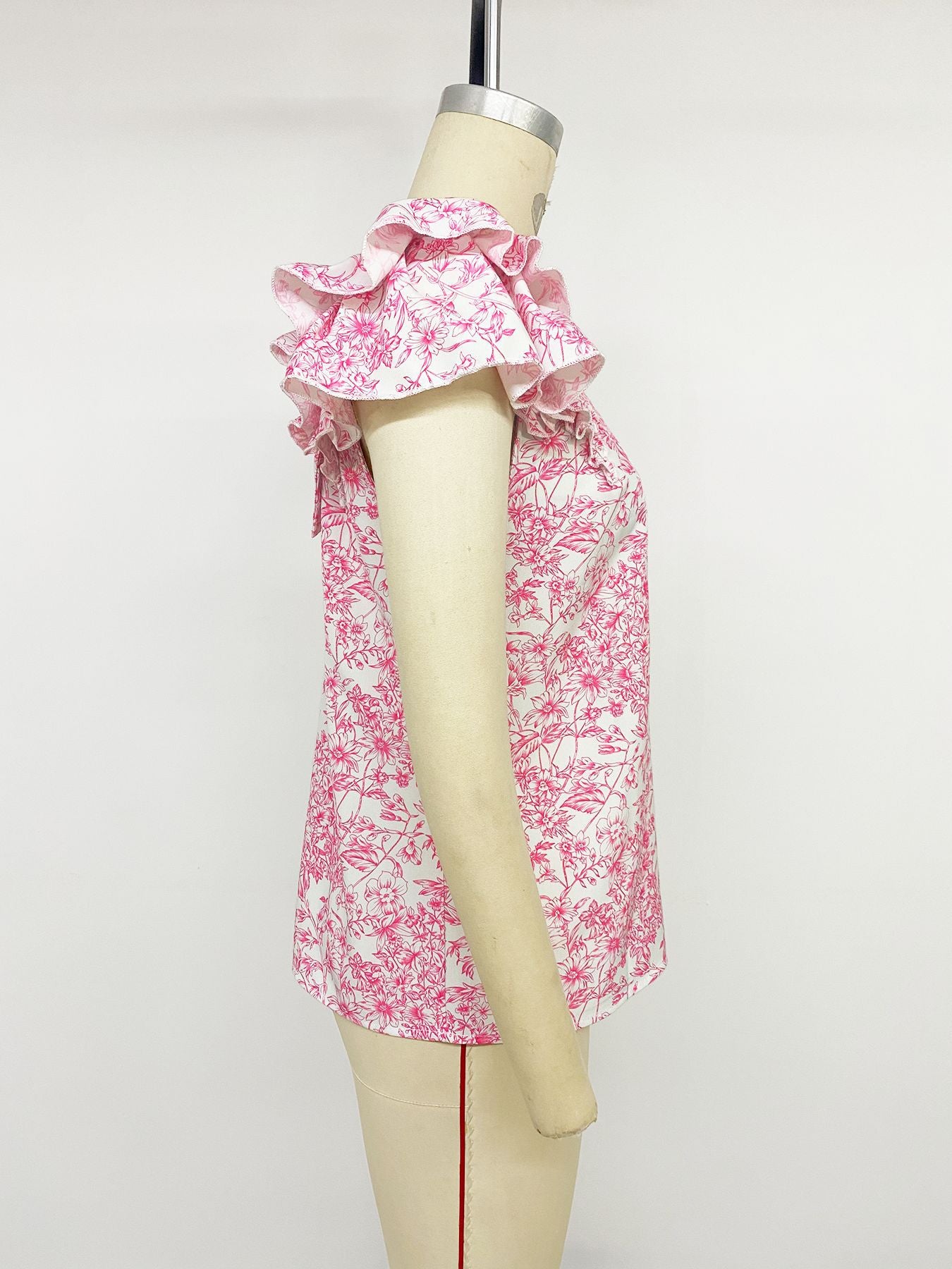 Floral Ruffled Sleeves Top