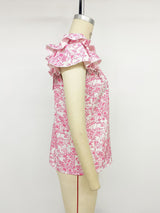 Floral Ruffled Sleeves Top