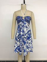 Floral Cut-Out Strapless Dress