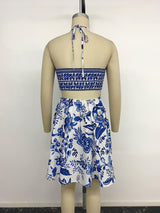 Floral Cut-Out Strapless Dress