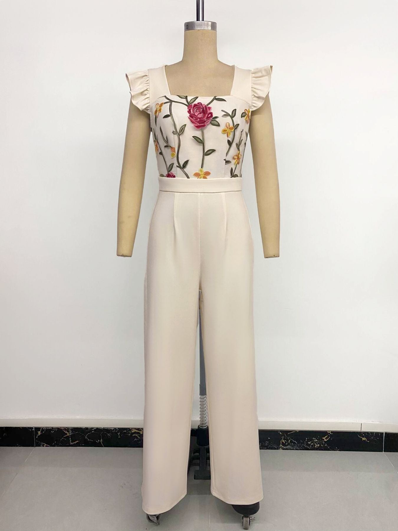 Elegant Floral Wide-Leg Jumpsuit