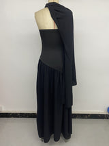 Strapless Maxi Dress with Scarf Detail