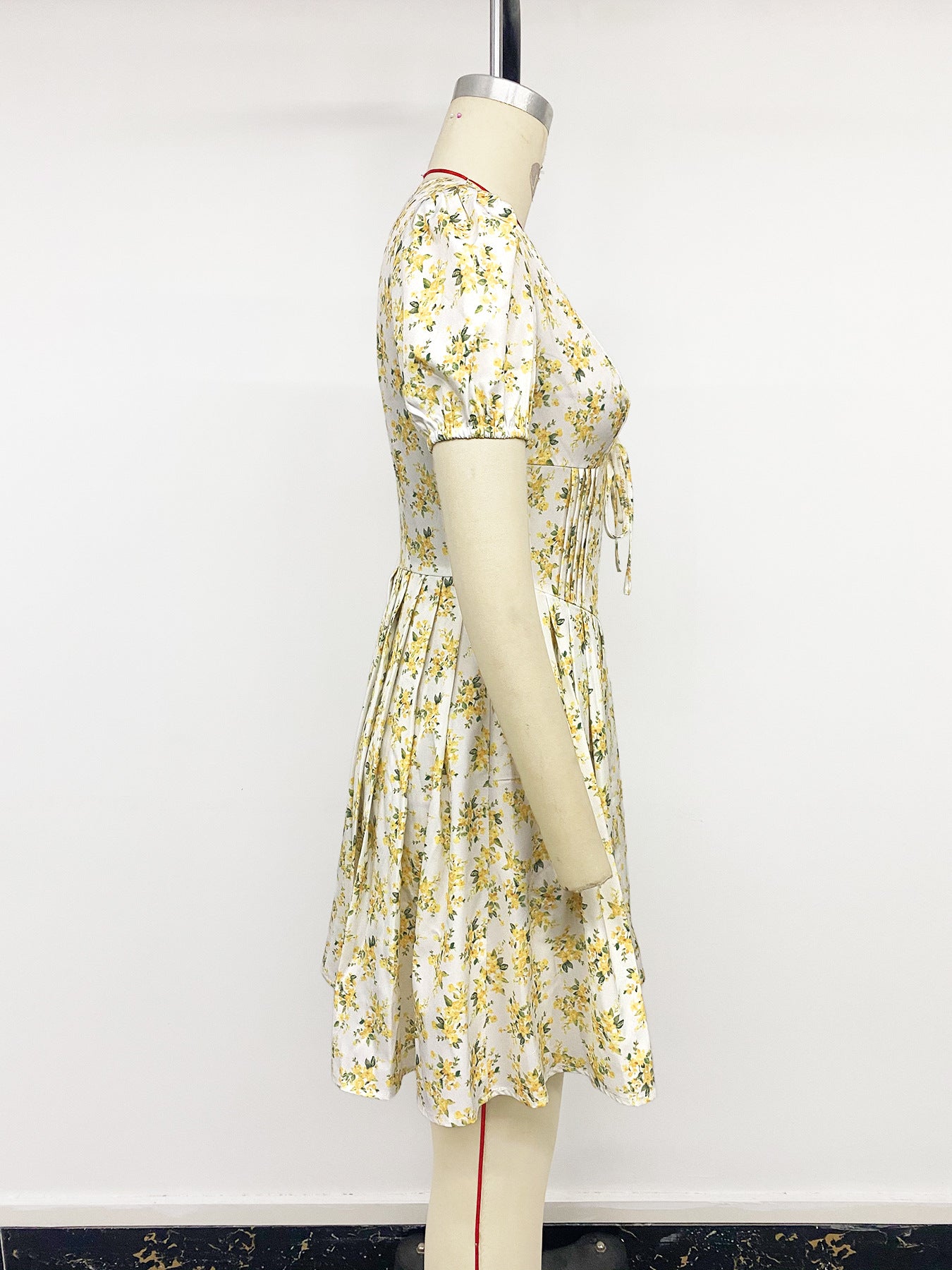 Floral Dress with Tie-Front Detail
