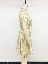 Floral Dress with Tie-Front Detail