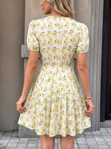 Floral Dress with Tie-Front Detail