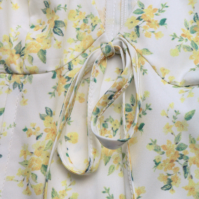 Floral Dress with Tie-Front Detail