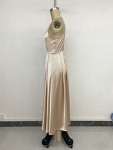 Halter Maxi Dress with Pearl Neckline