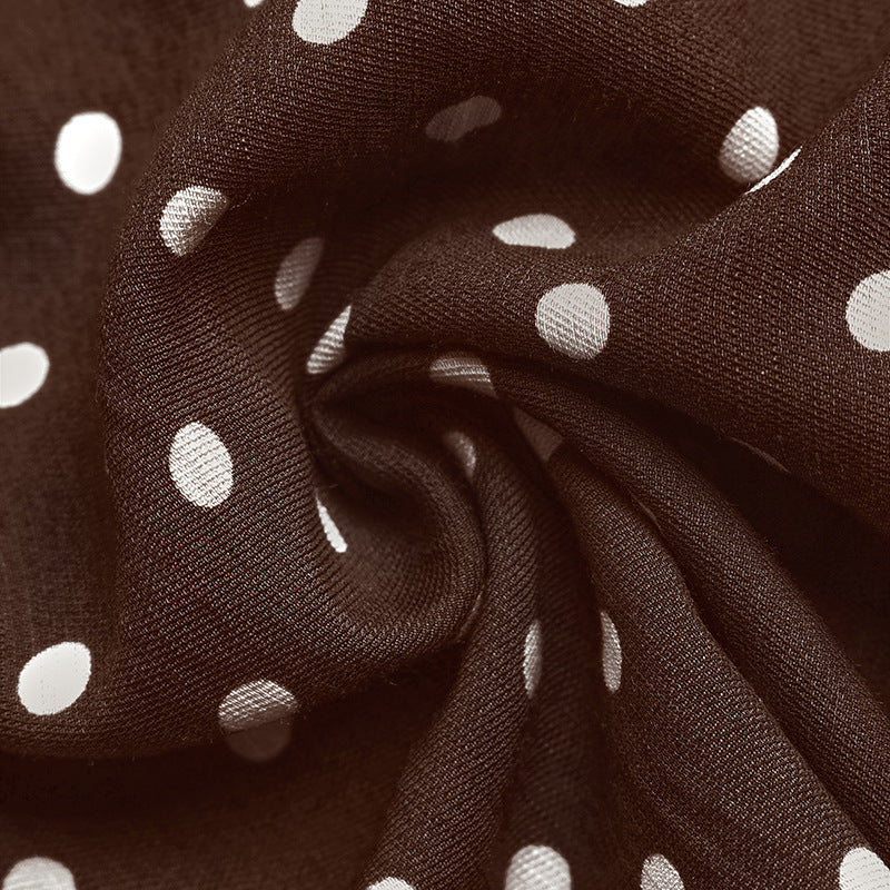 Polka Dot Sleeveless Dress with Ruffled Hem