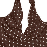 Polka Dot Sleeveless Dress with Ruffled Hem