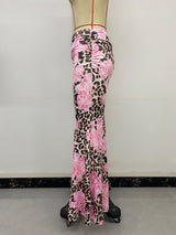Maxi Skirt with Leopard & Floral Print