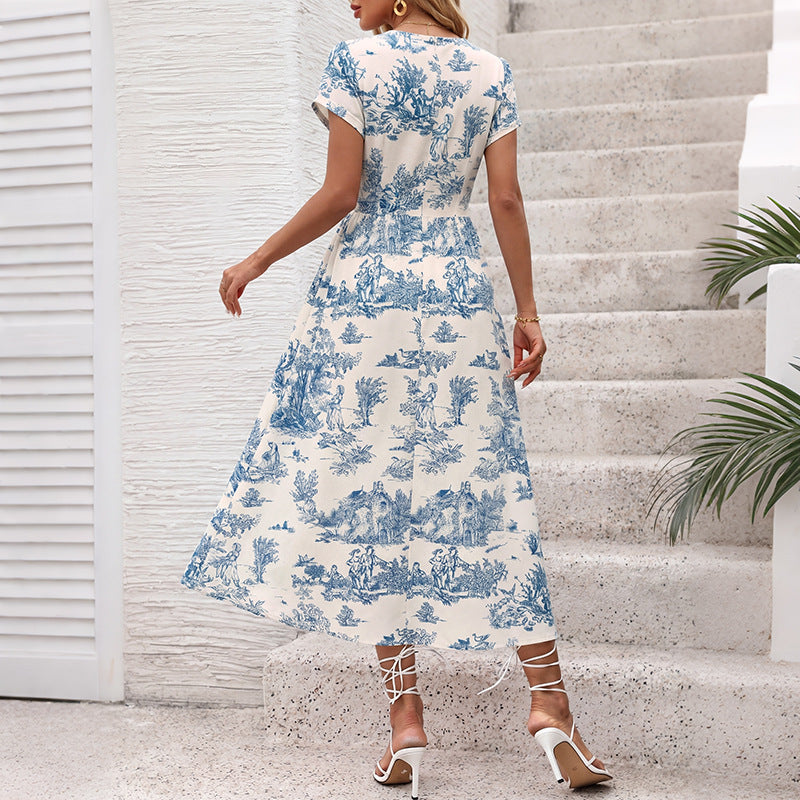 Elegant Toile Maxi Dress
