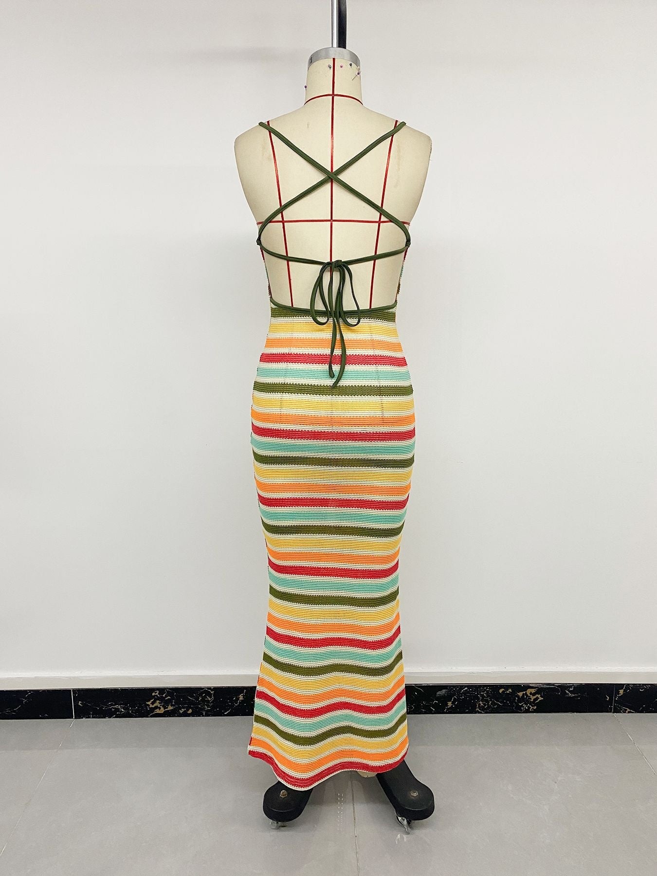 Colorful Striped Maxi Dress