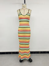 Colorful Striped Maxi Dress