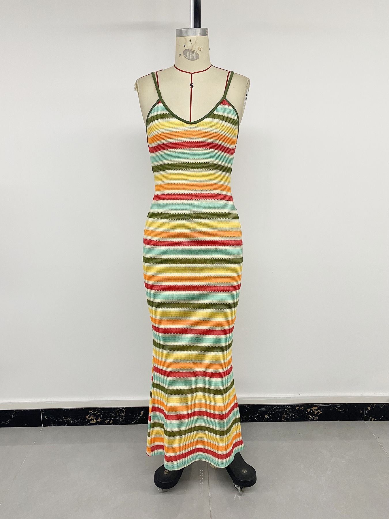 Colorful Striped Maxi Dress
