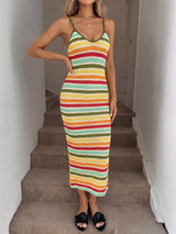 Colorful Striped Maxi Dress