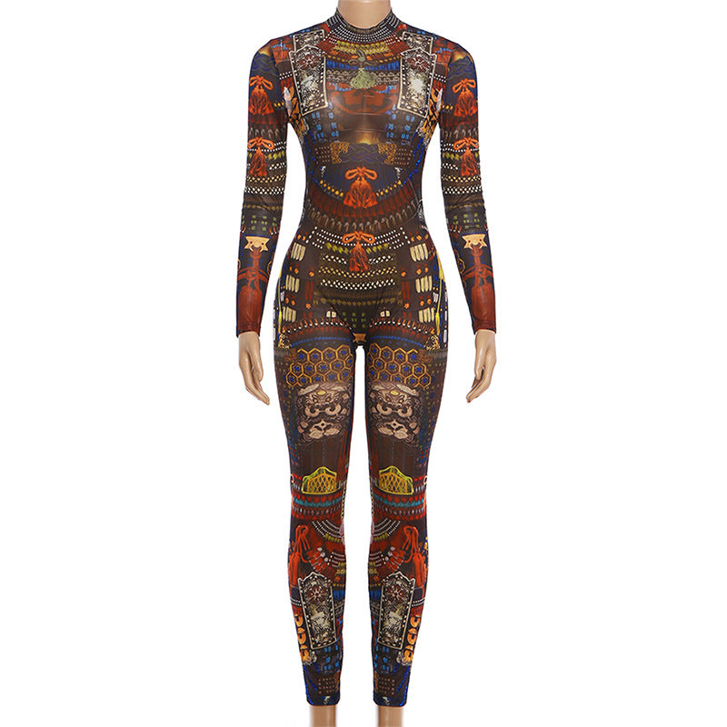 Vibrant Multicolor Bodycon Jumpsuit