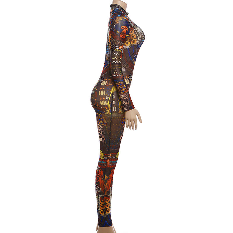 Vibrant Multicolor Bodycon Jumpsuit