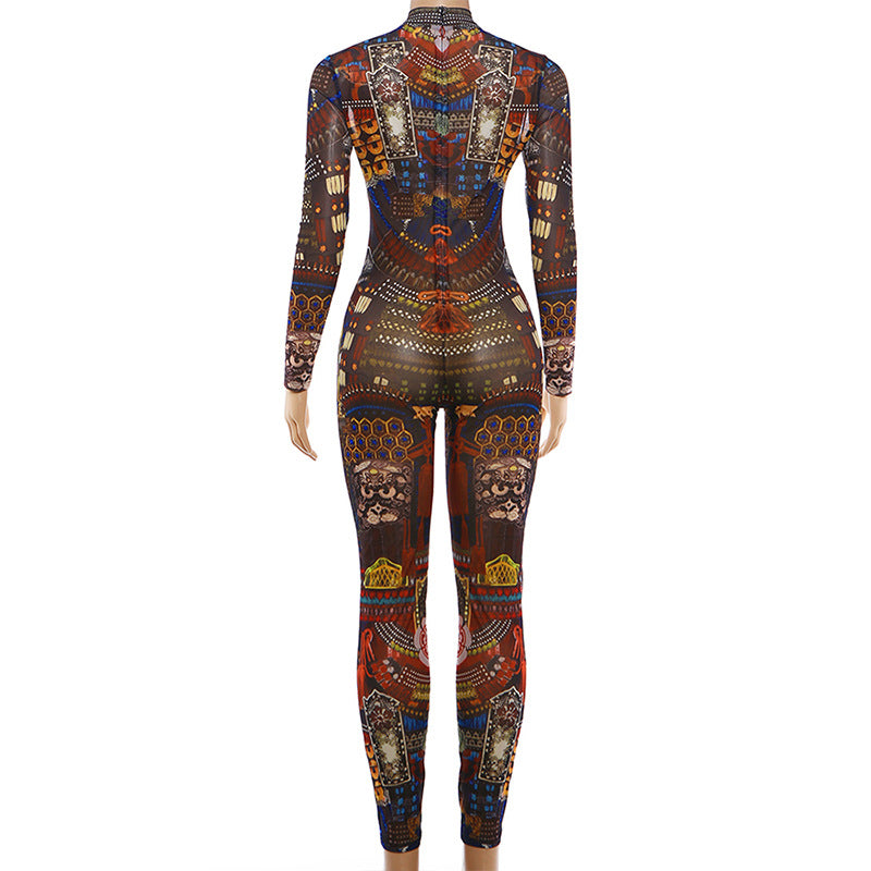 Vibrant Multicolor Bodycon Jumpsuit