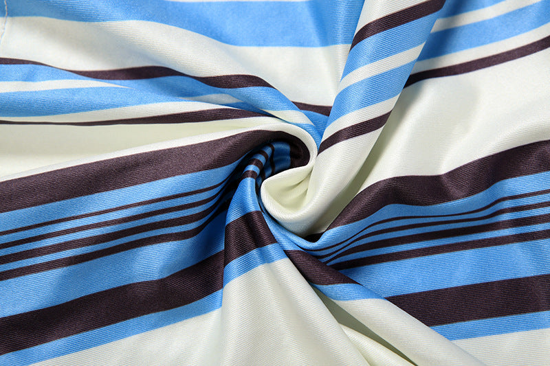 Strapless Striped Maxi Dress
