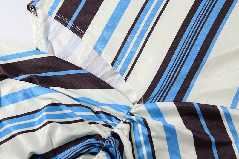 Strapless Striped Maxi Dress