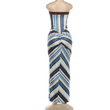 Strapless Striped Maxi Dress