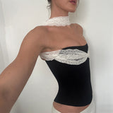 Strapless Lace Trim Top