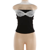 Strapless Lace Trim Top