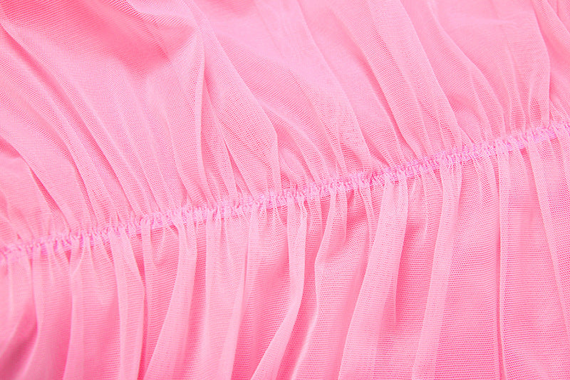 Pink Pleated Evening Gown