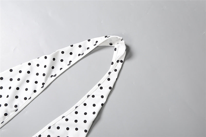 Polka Dot Halter Romper with Detail