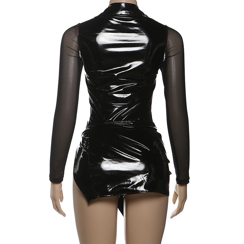 Edgy Black Bodycon Top & Skirt