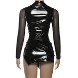 Edgy Black Bodycon Top & Skirt