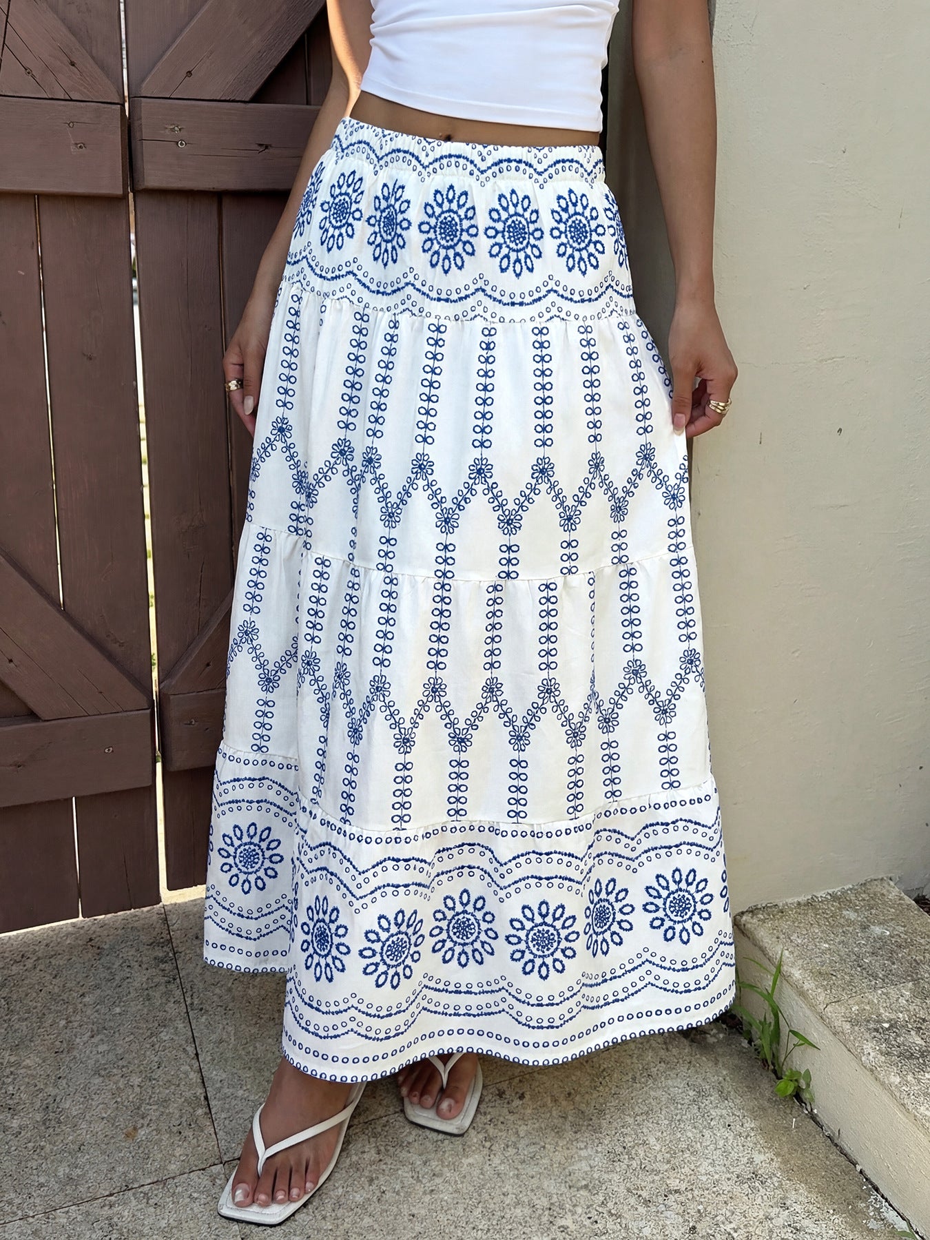 Boho-Chic Floral Maxi Skirt