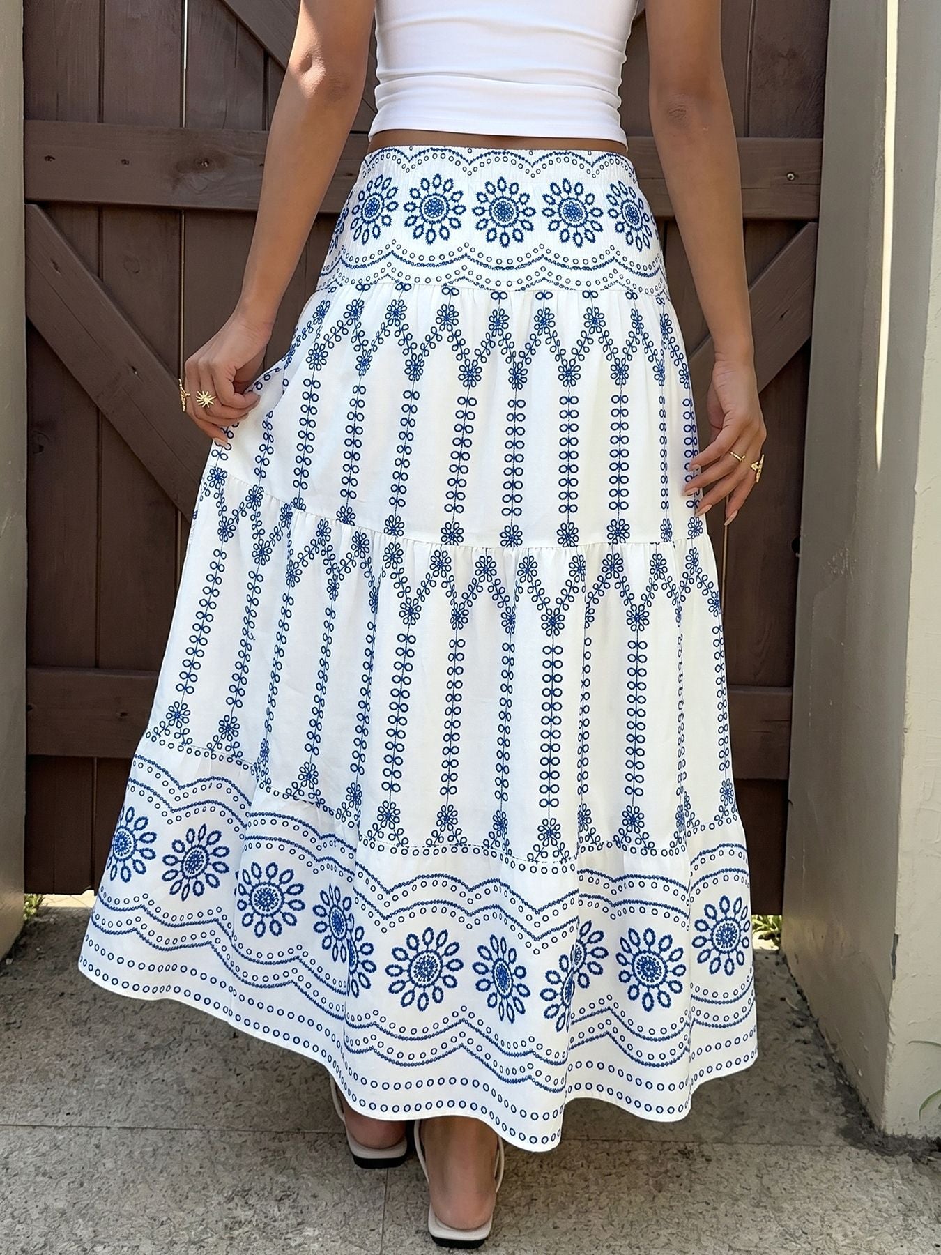 Boho-Chic Floral Maxi Skirt